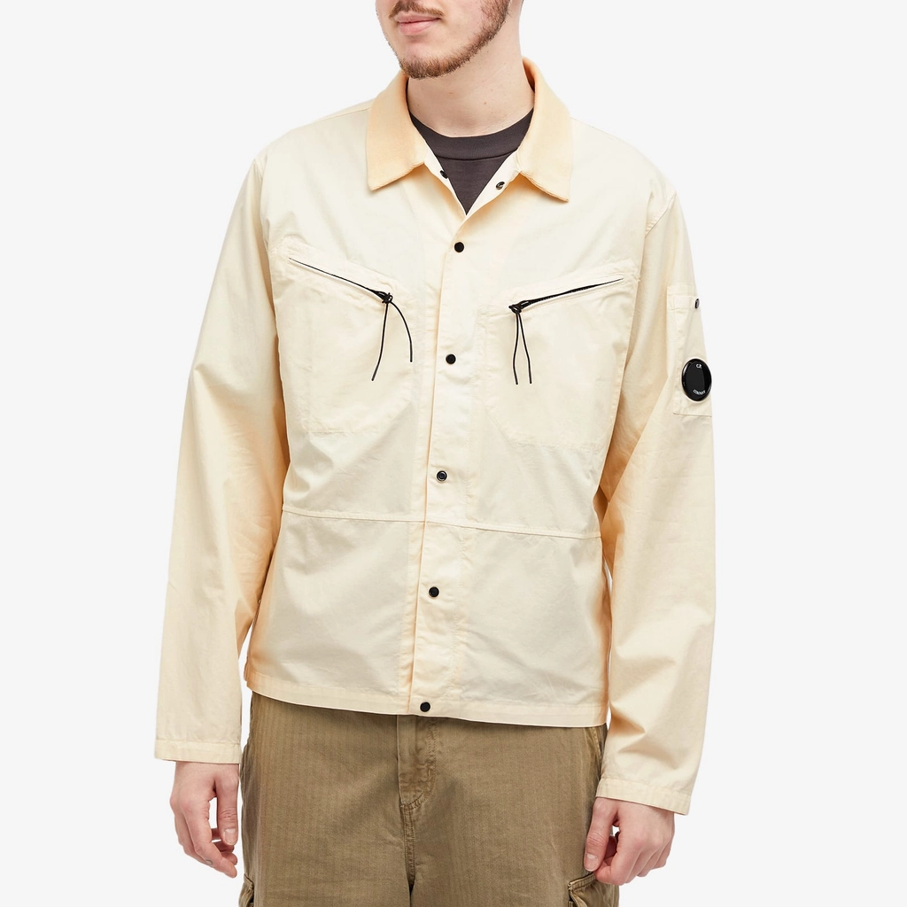 CP Company Men's Gabardine Lens Shirt Pistachio Shell